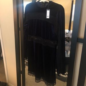 Velvet long sleeve cocktail dress